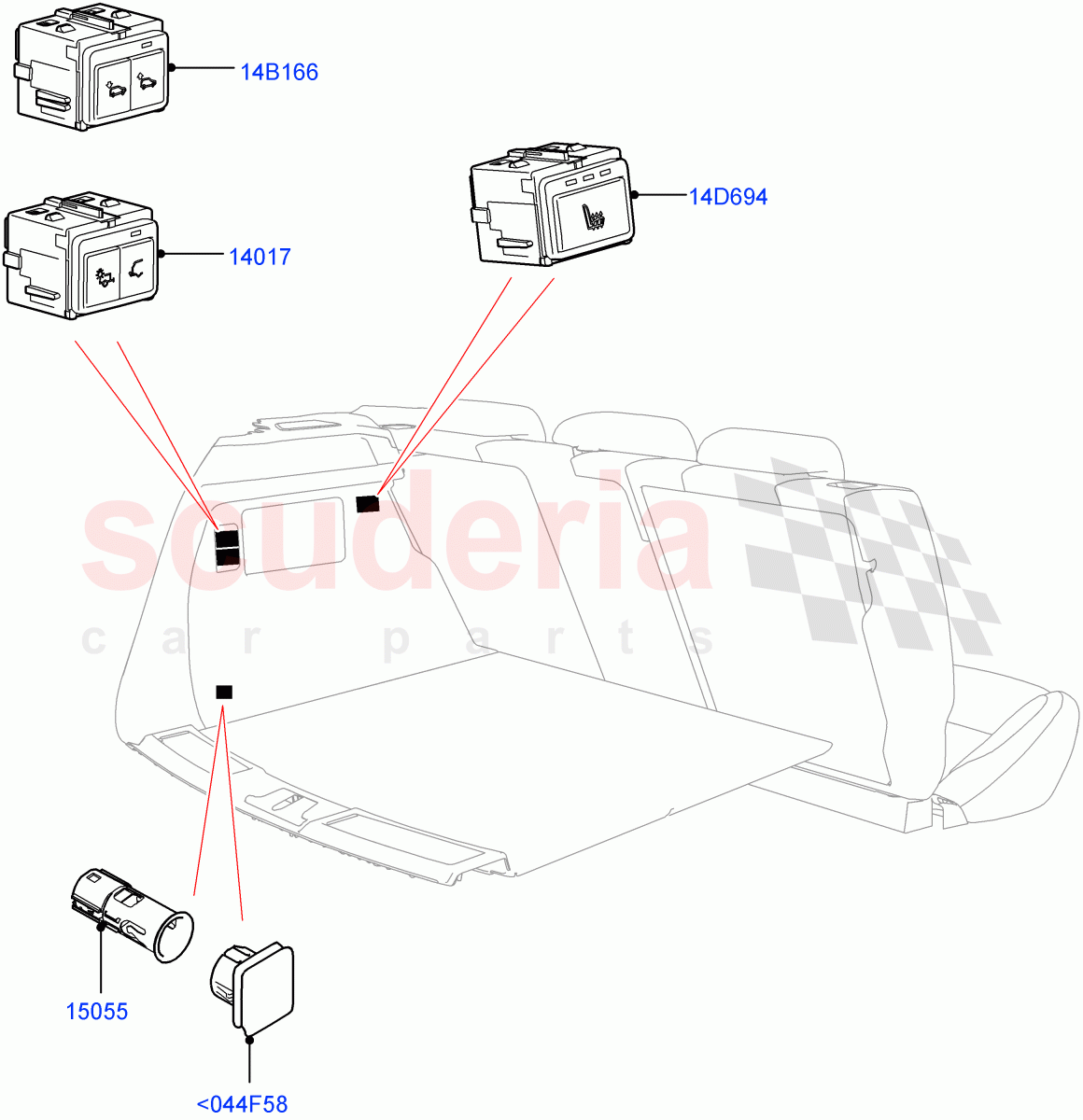 Switches (Luggage Compartment) of Land Rover Land Rover Defender (2020+) [3.0 I6 Turbo Petrol AJ20P6]
