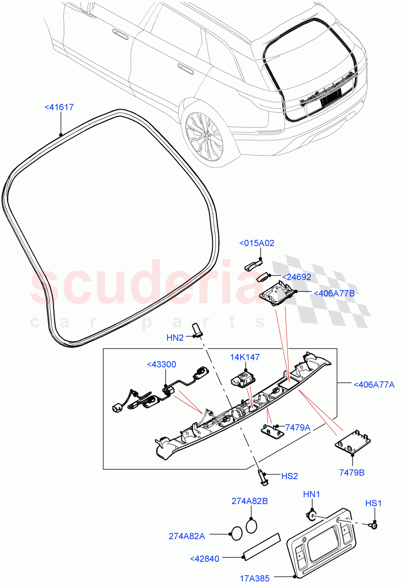 Luggage Compartment Door (Finisher And Seals) of Land Rover Land Rover Range Rover Velar (2017+) [3.0 I6 Turbo Petrol AJ20P6]