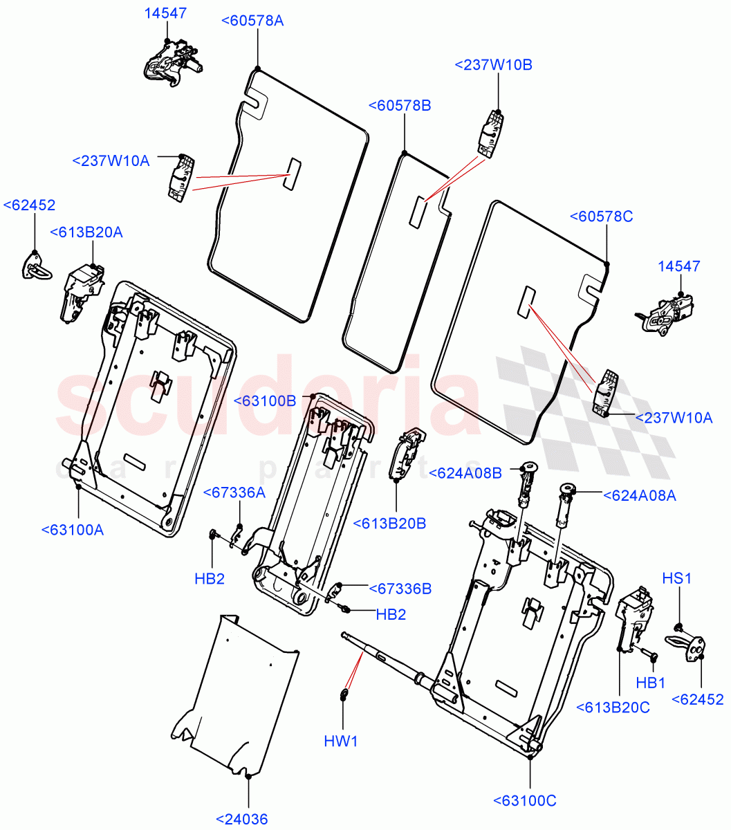 Rear Seat Back (Changsu (China)) of Land Rover Land Rover Range Rover Evoque (2019+) [2.0 Turbo Diesel]