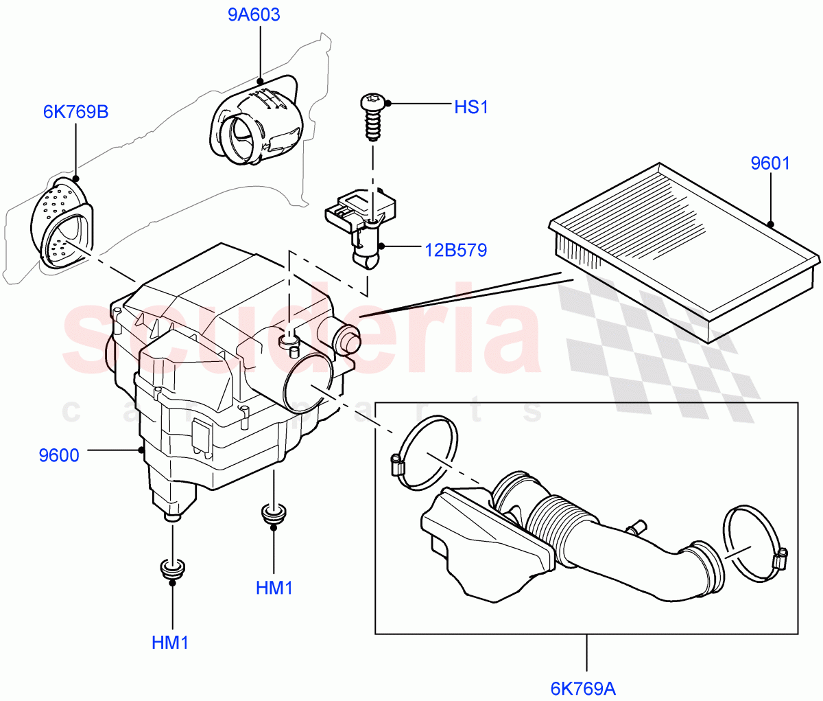 Air Cleaner (Cologne V6 4.0 EFI (SOHC)) ((V) FROMAA000001) of Land Rover Land Rover Discovery 4 (2010-2016) [4.0 Petrol V6]