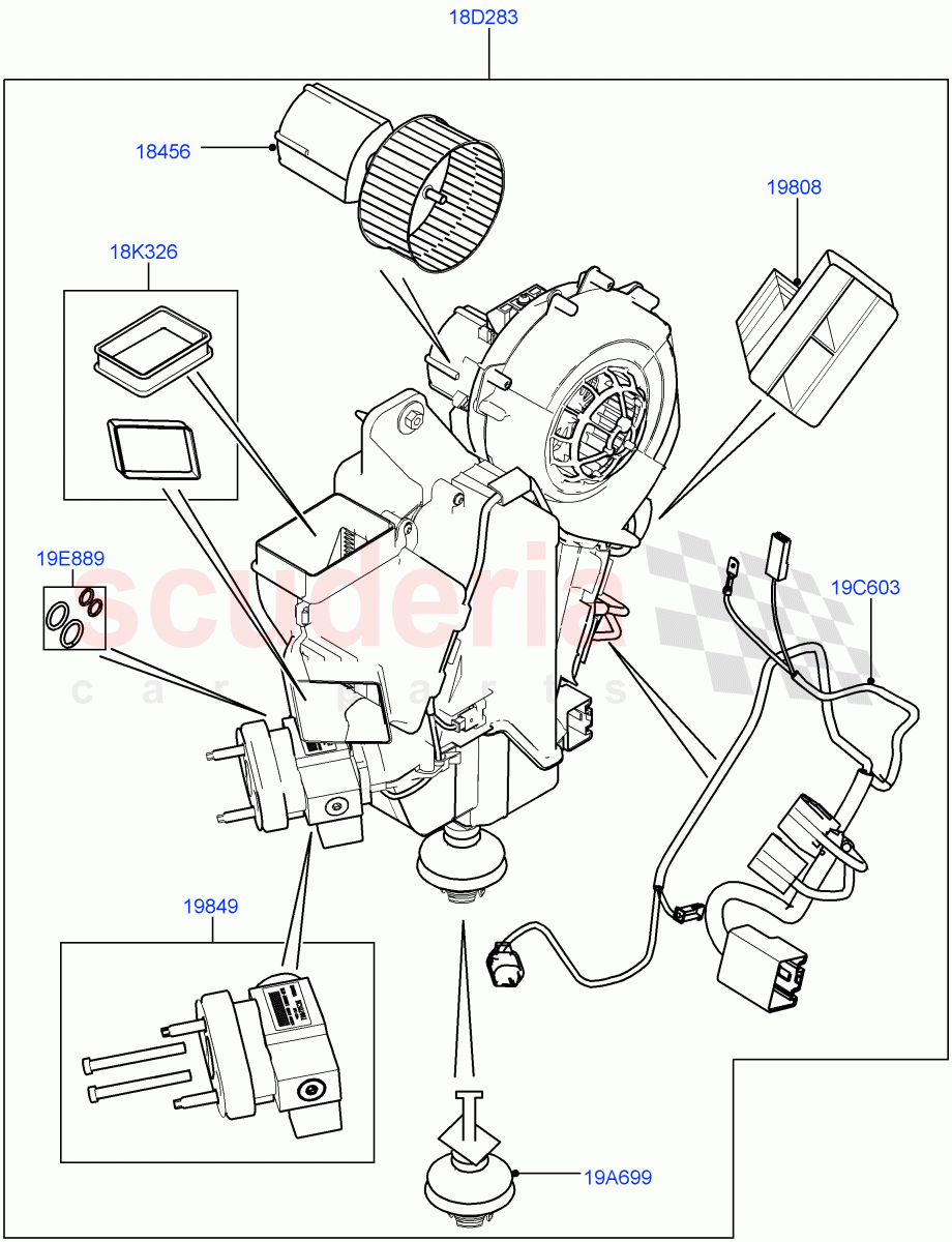 Heater/Air Cond.Internal Components (Auxiliary Unit) (Changsu (China), Climate Control - Chiller Unit) ((V) FROMFG000001) of Land Rover Land Rover Discovery Sport (2015+) [2.0 Turbo Diesel]