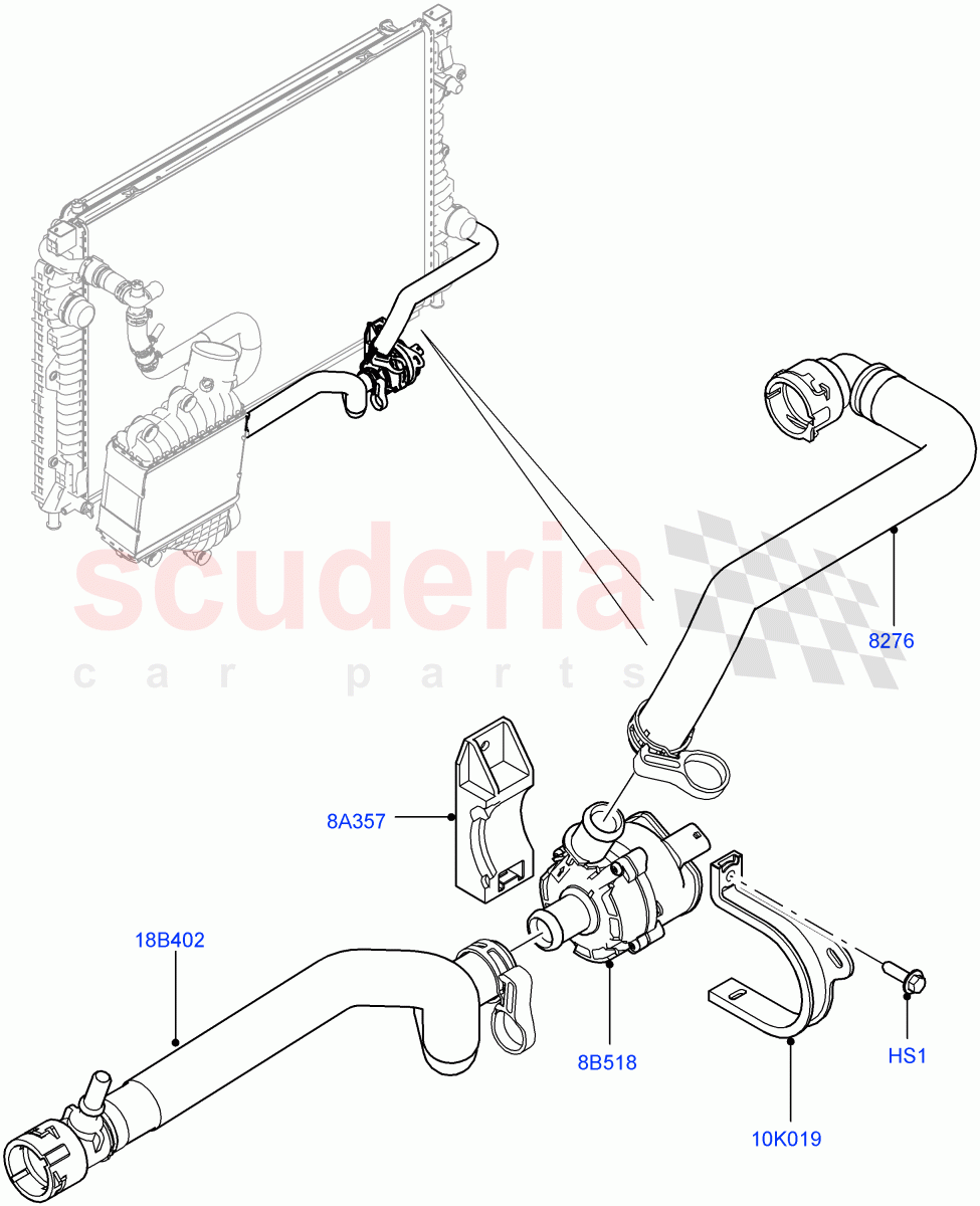 Water Pump (2.0L I4 DSL MID DOHC AJ200, Itatiaia (Brazil)) ((V) FROMGT000001) of Land Rover Land Rover Discovery Sport (2015+) [2.0 Turbo Diesel]