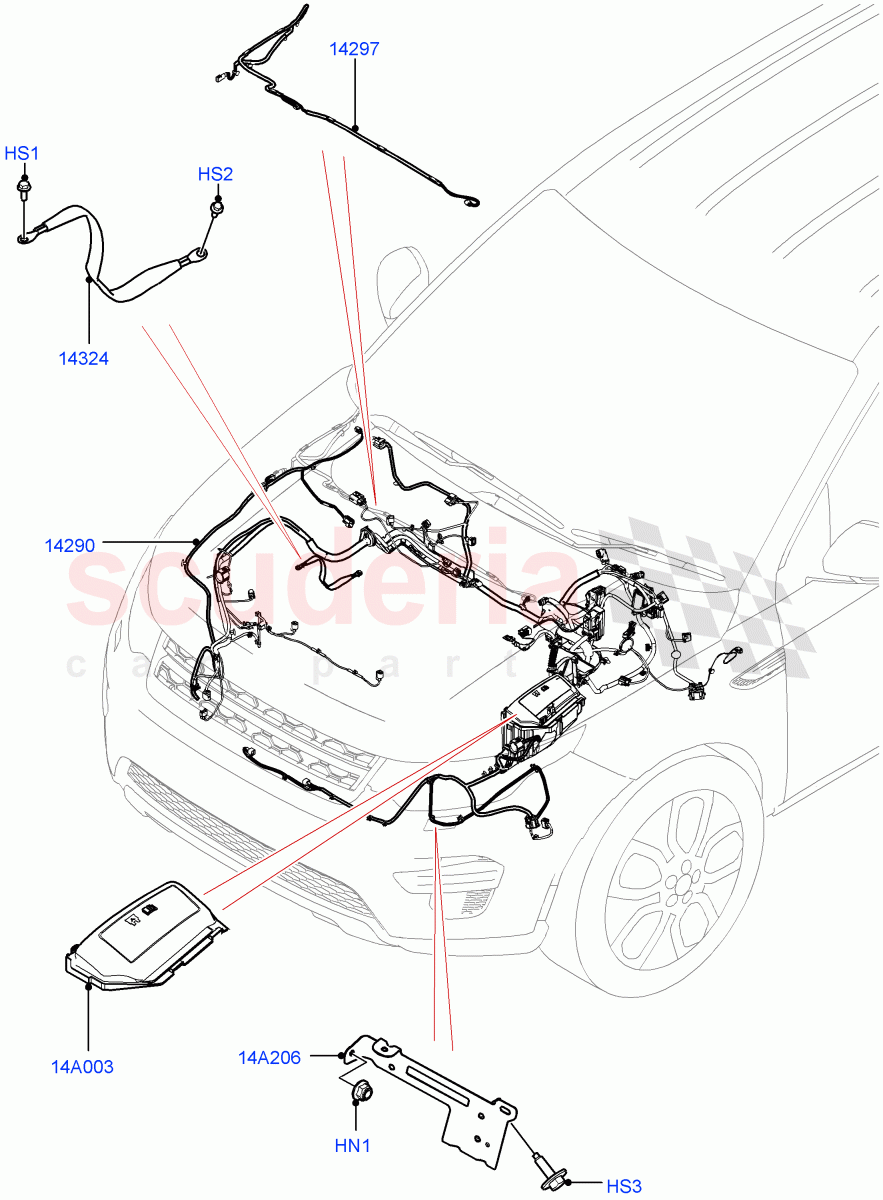 Electrical Wiring - Engine And Dash (Engine Compartment) (Itatiaia (Brazil)) ((V) FROMGT000001) of Land Rover Land Rover Discovery Sport (2015+) [1.5 I3 Turbo Petrol AJ20P3]