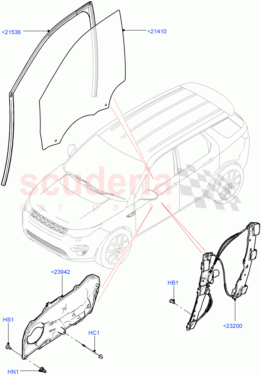Front Door Glass & Window Controls (Itatiaia (Brazil)) ((V) FROMGT000001) of Land Rover Land Rover Discovery Sport (2015+) [2.0 Turbo Petrol GTDI]