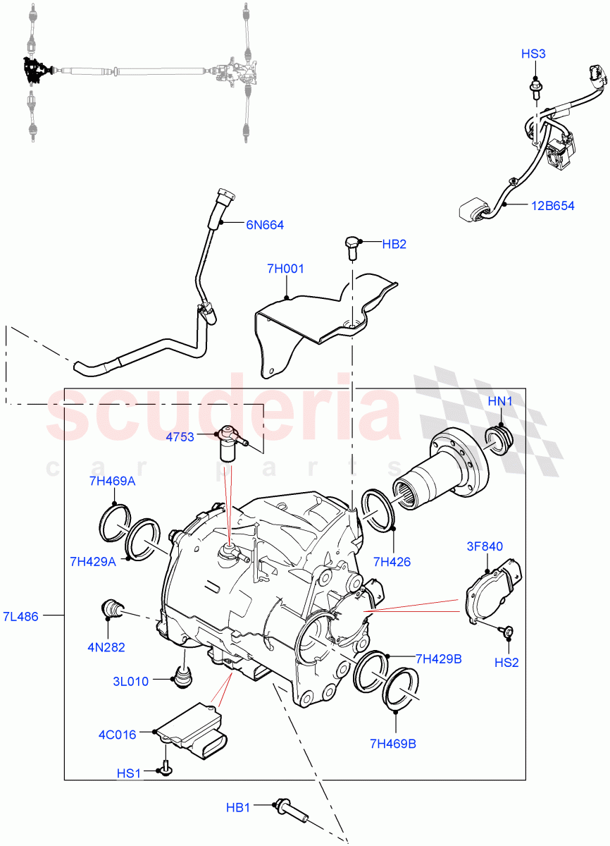 Front Axle Case (2.0L AJ20P4 Petrol Mid PTA, Changsu (China), All Wheel Drive) of Land Rover Land Rover Range Rover Evoque (2019+) [2.0 Turbo Diesel AJ21D4]