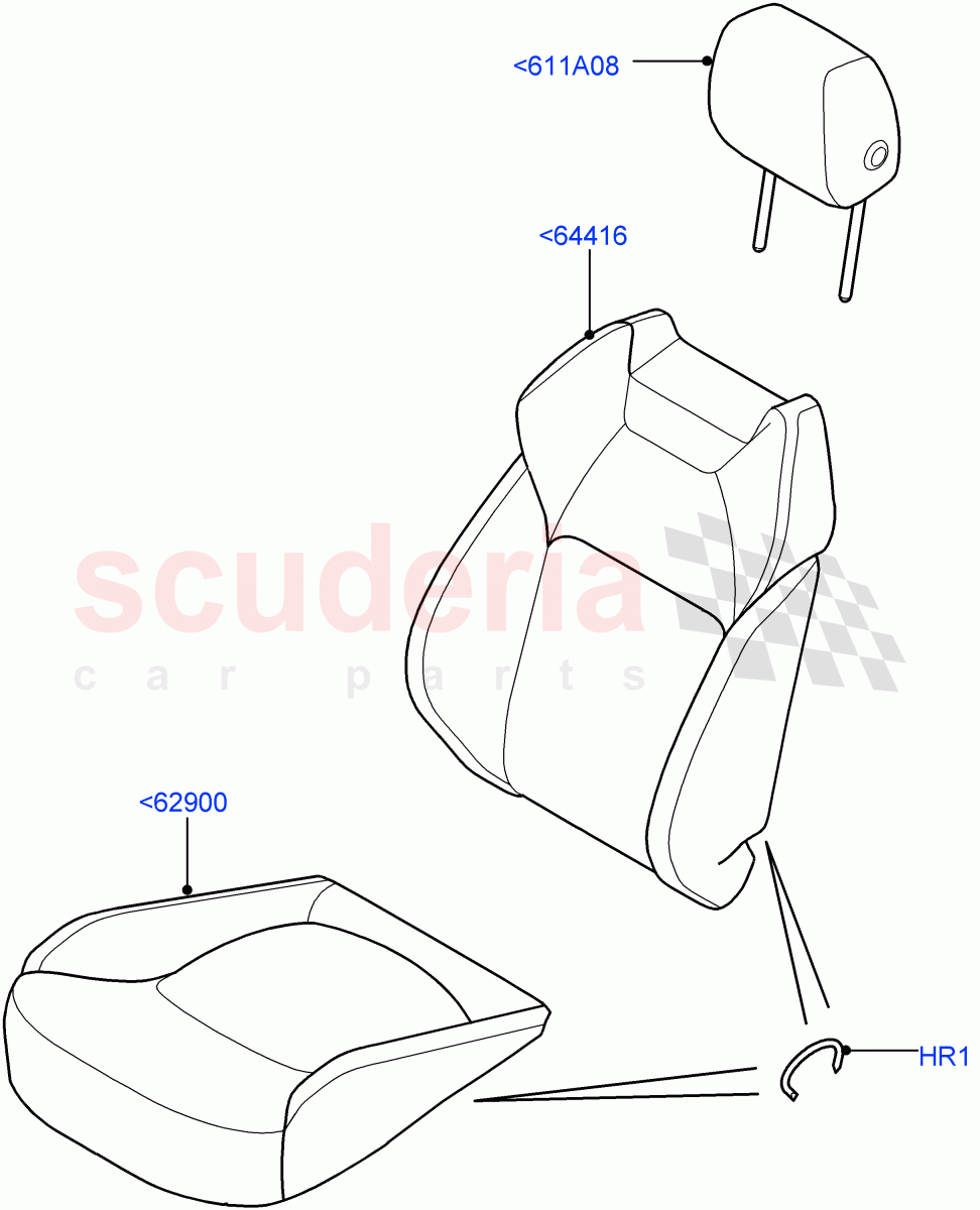 Front Seat Covers (Grained Cloth, Itatiaia (Brazil)) ((V) FROMGT000001) of Land Rover Land Rover Range Rover Evoque (2012-2018) [2.2 Single Turbo Diesel]