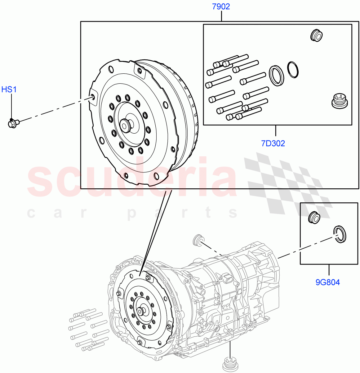 Converter (4.4L DOHC DITC V8 Diesel, 8 Speed Auto Trans ZF 8HP70 4WD) of Land Rover Land Rover Range Rover (2012-2021) [4.4 DOHC Diesel V8 DITC]