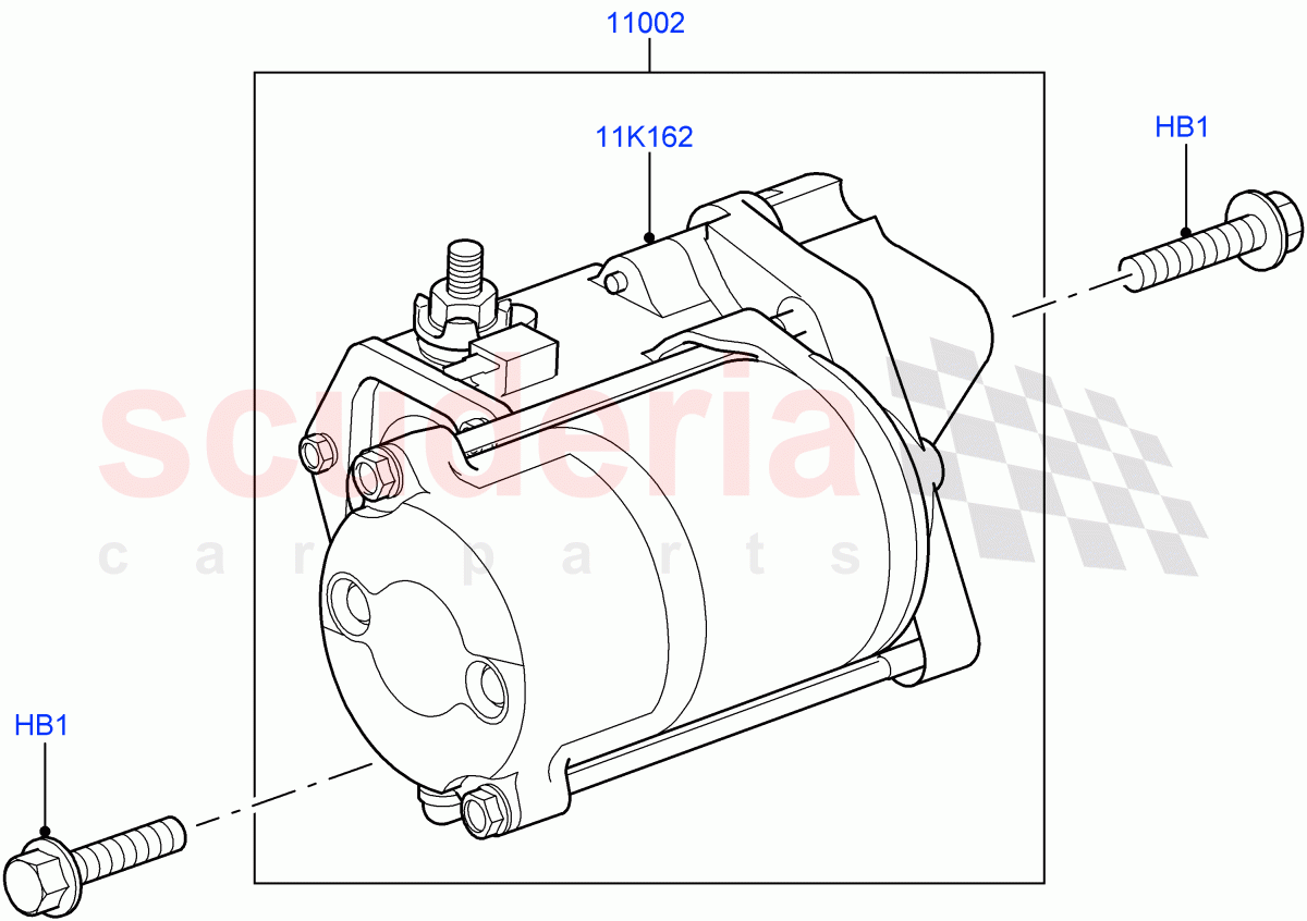 Starter Motor (Cologne V6 4.0 EFI (SOHC)) ((V) FROMAA000001) of Land Rover Land Rover Discovery 4 (2010-2016) [4.0 Petrol V6]