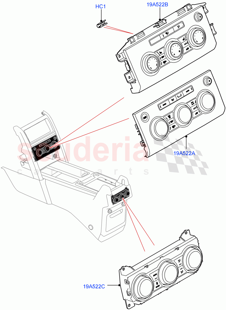 Heater & Air Conditioning Controls (Solihull Plant Build) ((V) FROMHA000001) of Land Rover Land Rover Discovery 5 (2017+) [3.0 I6 Turbo Petrol AJ20P6]