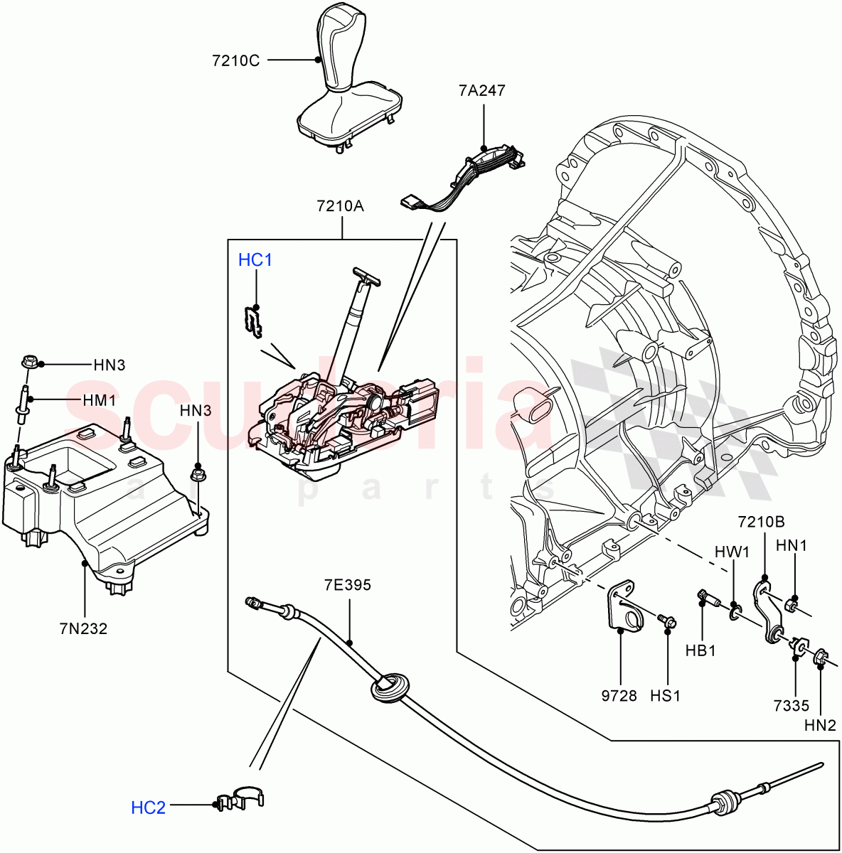 Gear Change-Automatic Transmission (Floor) (3.6L V8 32V DOHC EFi Diesel Lion, 6 Speed Auto ZF 6HP26 Steptronic) ((V) FROMAA000001) of Land Rover Land Rover Range Rover (2010-2012) [3.6 V8 32V DOHC EFI Diesel]