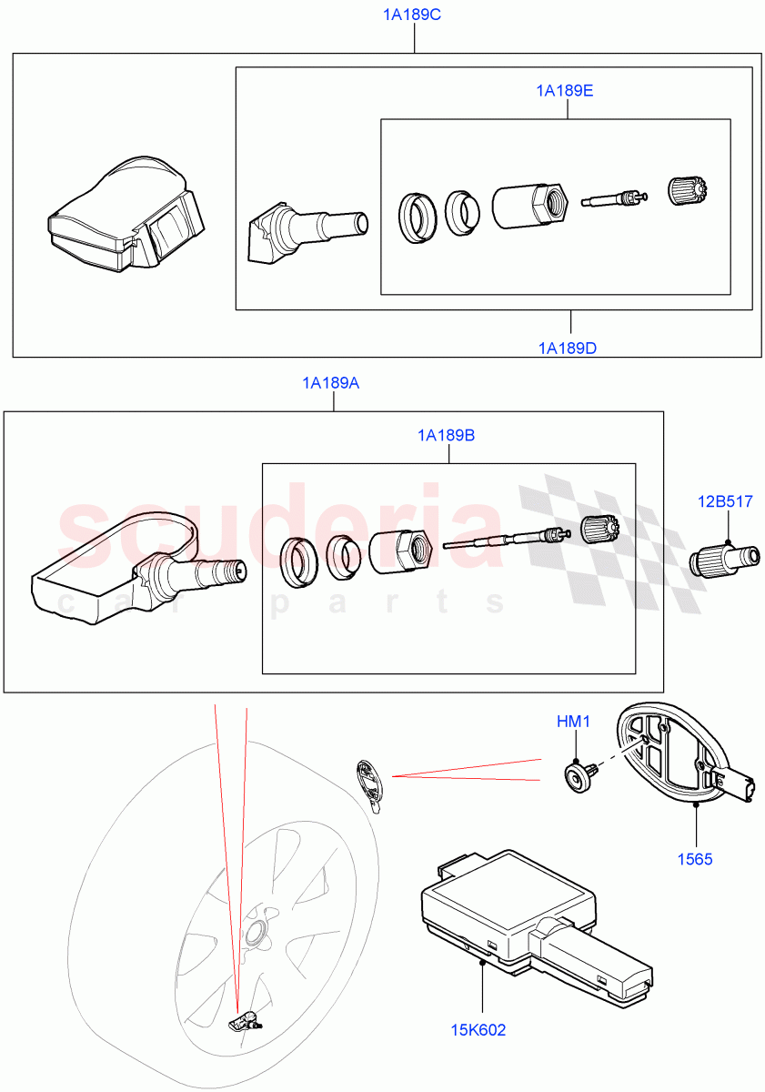 Tyre Pressure Monitor System (Less Version Package, With Tyre Pressure Sensors) ((V) TOFA999999) of Land Rover Land Rover Range Rover (2012-2021) [2.0 Turbo Petrol GTDI]