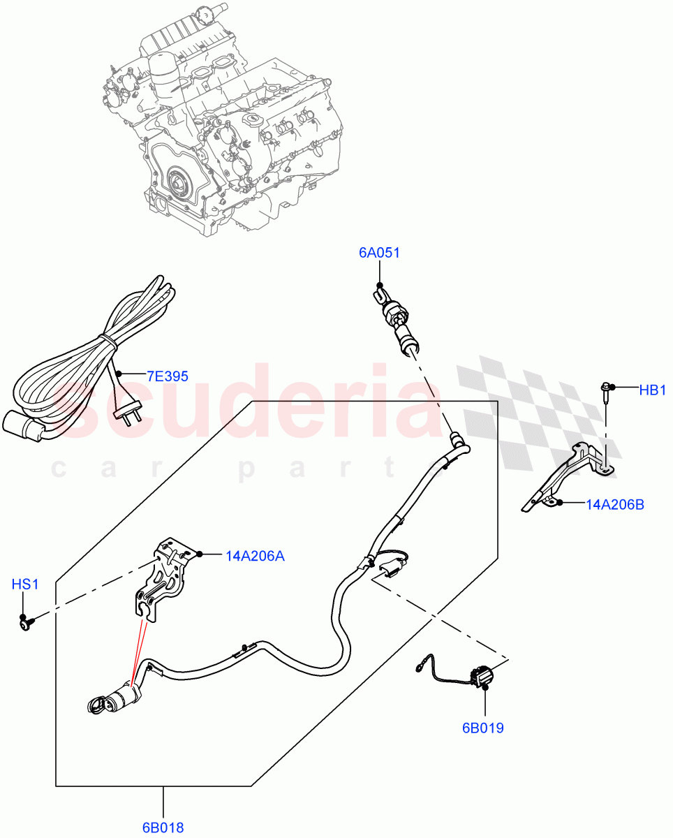 Engine Heater (3.0L DOHC GDI SC V6 PETROL) of Land Rover Land Rover Range Rover Velar (2017+) [3.0 DOHC GDI SC V6 Petrol]
