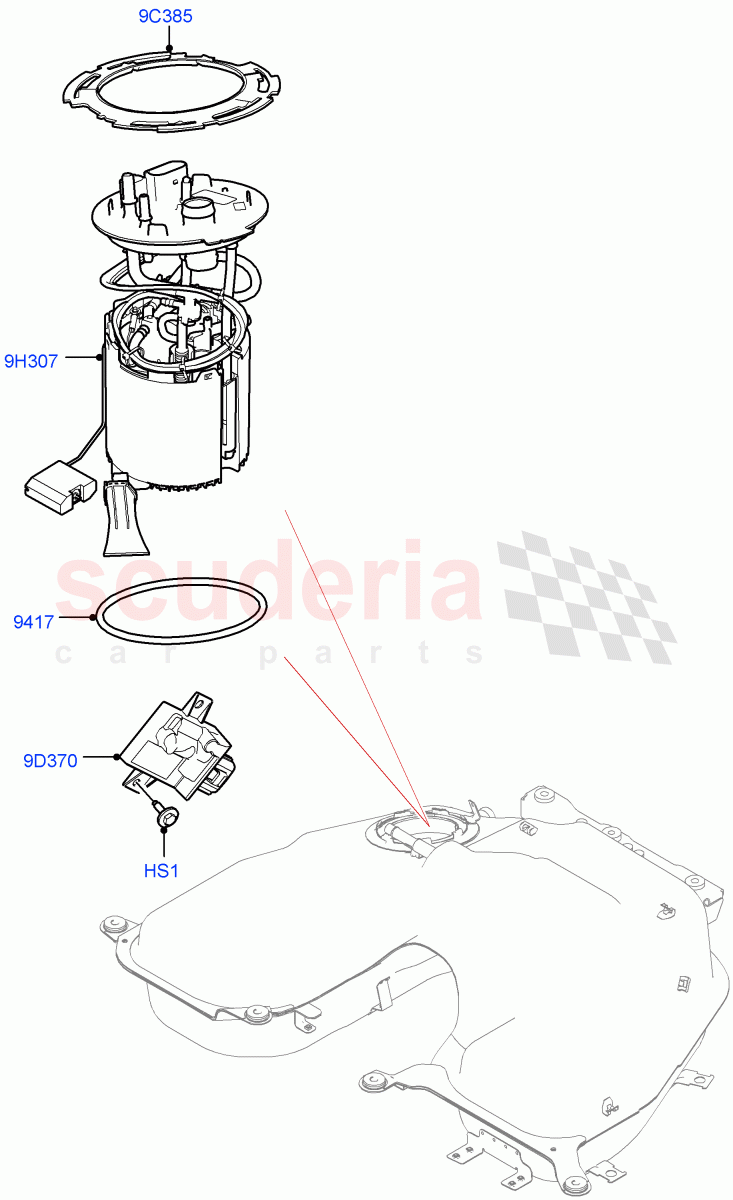 Fuel Pump And Sender Unit (Nitra Plant Build) (2.0L AJ200P Hi PHEV) ((V) FROMM2000001) of Land Rover Land Rover Defender (2020+) [2.0 Turbo Petrol AJ200P]