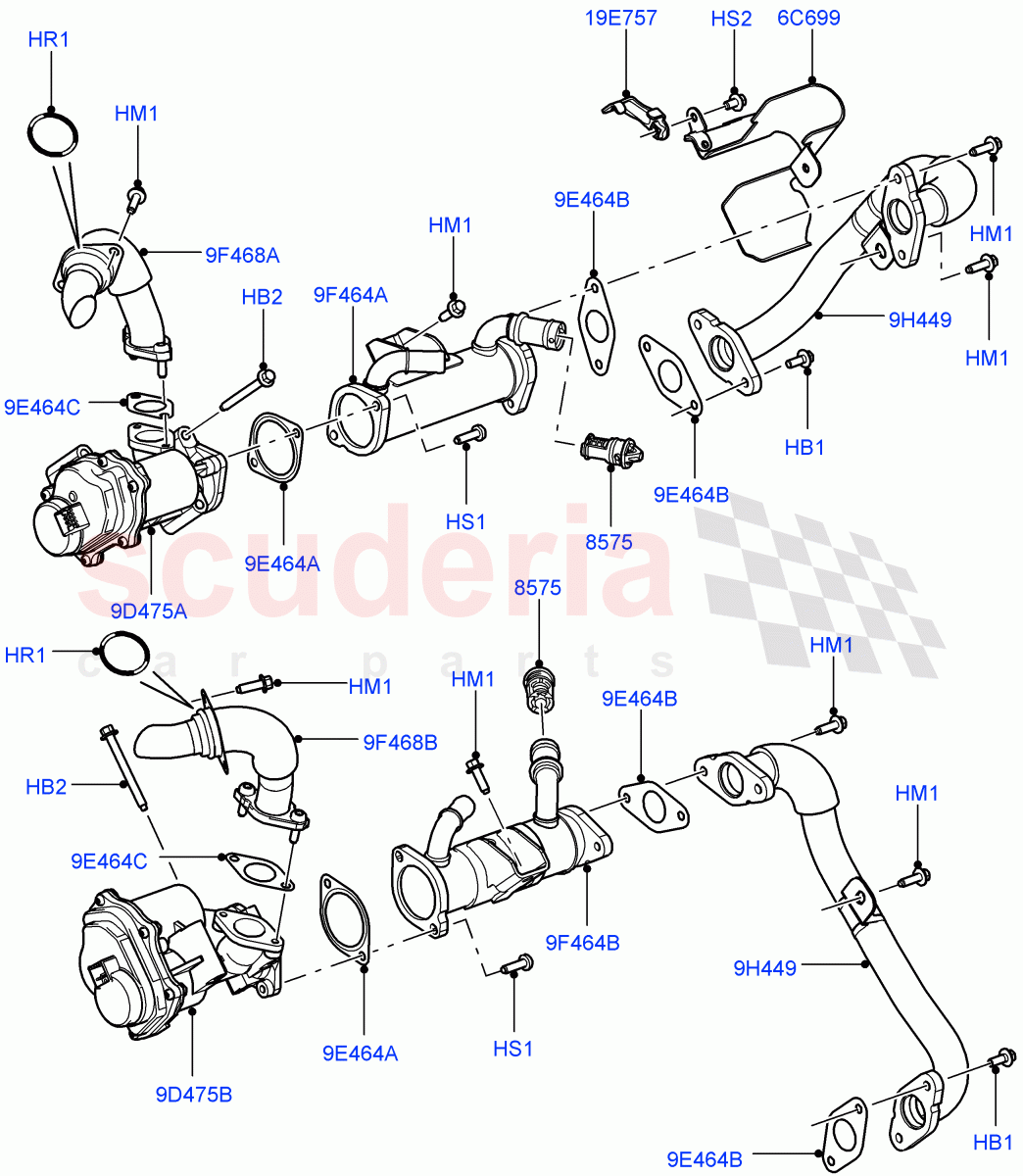Exhaust Gas Recirculation (3.6L V8 32V DOHC EFi Diesel Lion) ((V) FROMAA000001) of Land Rover Land Rover Range Rover (2010-2012) [3.6 V8 32V DOHC EFI Diesel]