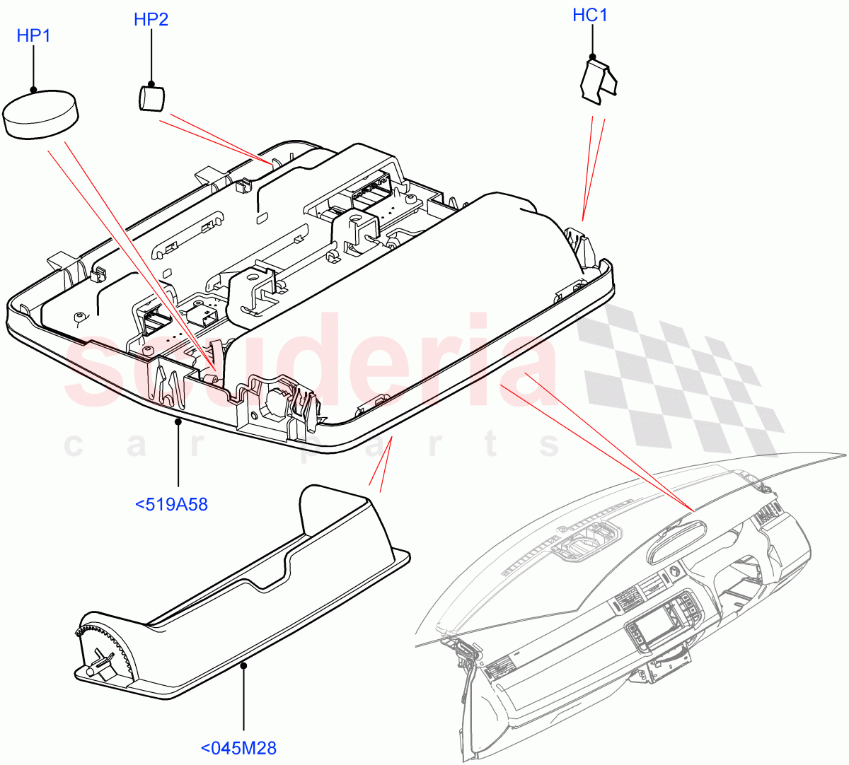 Console - Overhead (Changsu (China)) ((V) FROMEG000001) of Land Rover Land Rover Range Rover Evoque (2012-2018) [2.2 Single Turbo Diesel]
