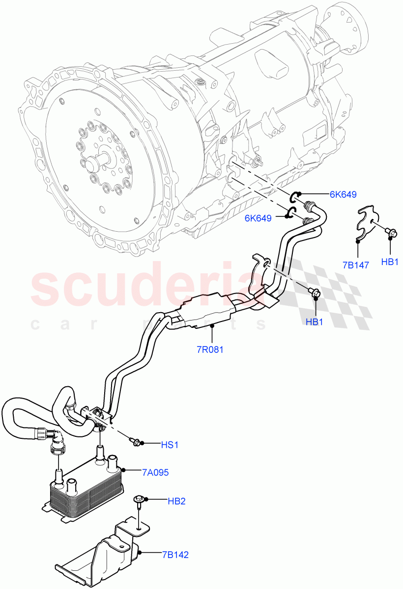 Transmission Cooling Systems (2.0L AJ21D4 Diesel Mid, 8 Speed Automatic Trans 8HP51) ((V) FROMMA000001) of Land Rover Land Rover Range Rover Velar (2017+) [5.0 OHC SGDI SC V8 Petrol]