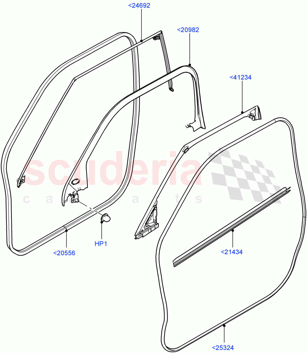 Front Doors, Hinges & Weatherstrips (Weatherstrips And Seals) (5 Door, Changsu (China)) ((V) FROMEG000001) of Land Rover Land Rover Range Rover Evoque (2012-2018) [2.0 Turbo Diesel]