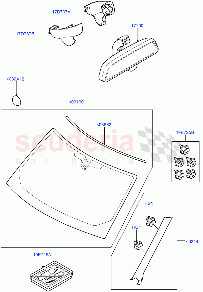 Windscreen/Inside Rear View Mirror ((V) FROMAA000001) of Land Rover Land Rover Discovery 4 (2010-2016) [3.0 Diesel 24V DOHC TC]