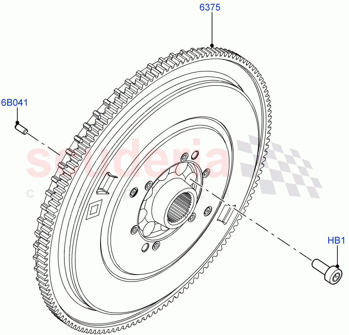 Flywheel (2.0L AJ200P Hi PHEV) ((V) FROMJA000001) of Land Rover Land Rover Range Rover Sport (2014+) [2.0 Turbo Petrol AJ200P]