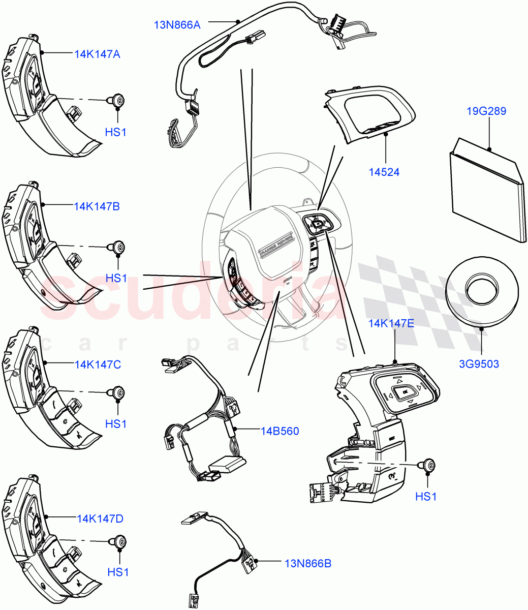 Switches (Steering Wheel) (Halewood (UK)) of Land Rover Land Rover Range Rover Evoque (2012-2018) [2.2 Single Turbo Diesel]