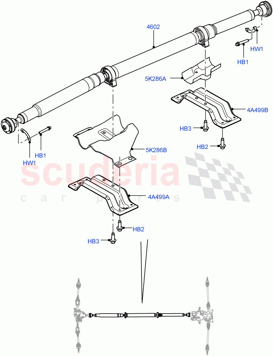 Drive Shaft - Rear Axle Drive (Changsu (China), Dynamic Driveline) ((V) FROMFG000001, (V) TOKG446856) of Land Rover Land Rover Discovery Sport (2015+) [1.5 I3 Turbo Petrol AJ20P3]