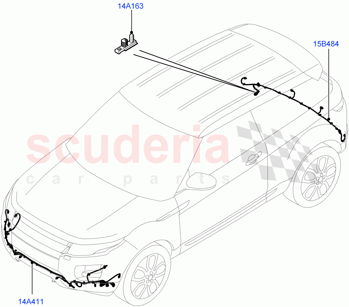 Electrical Wiring - Body And Rear (Bumper) (Itatiaia (Brazil)) ((V) FROMGT000001) of Land Rover Land Rover Range Rover Evoque (2012-2018) [2.2 Single Turbo Diesel]