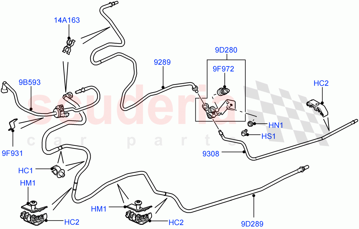 Fuel Lines (Front) (5.0L OHC SGDI SC V8 Petrol - AJ133) ((V) FROMAA000001) of Land Rover Land Rover Range Rover (2010-2012) [5.0 OHC SGDI SC V8 Petrol]