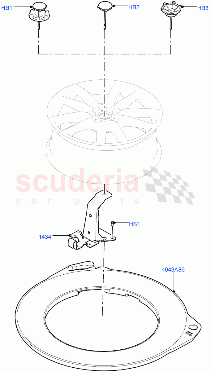 Spare Wheel Carrier ((V) FROMJA000001) of Land Rover Land Rover Range Rover (2012-2021) [3.0 DOHC GDI SC V6 Petrol]