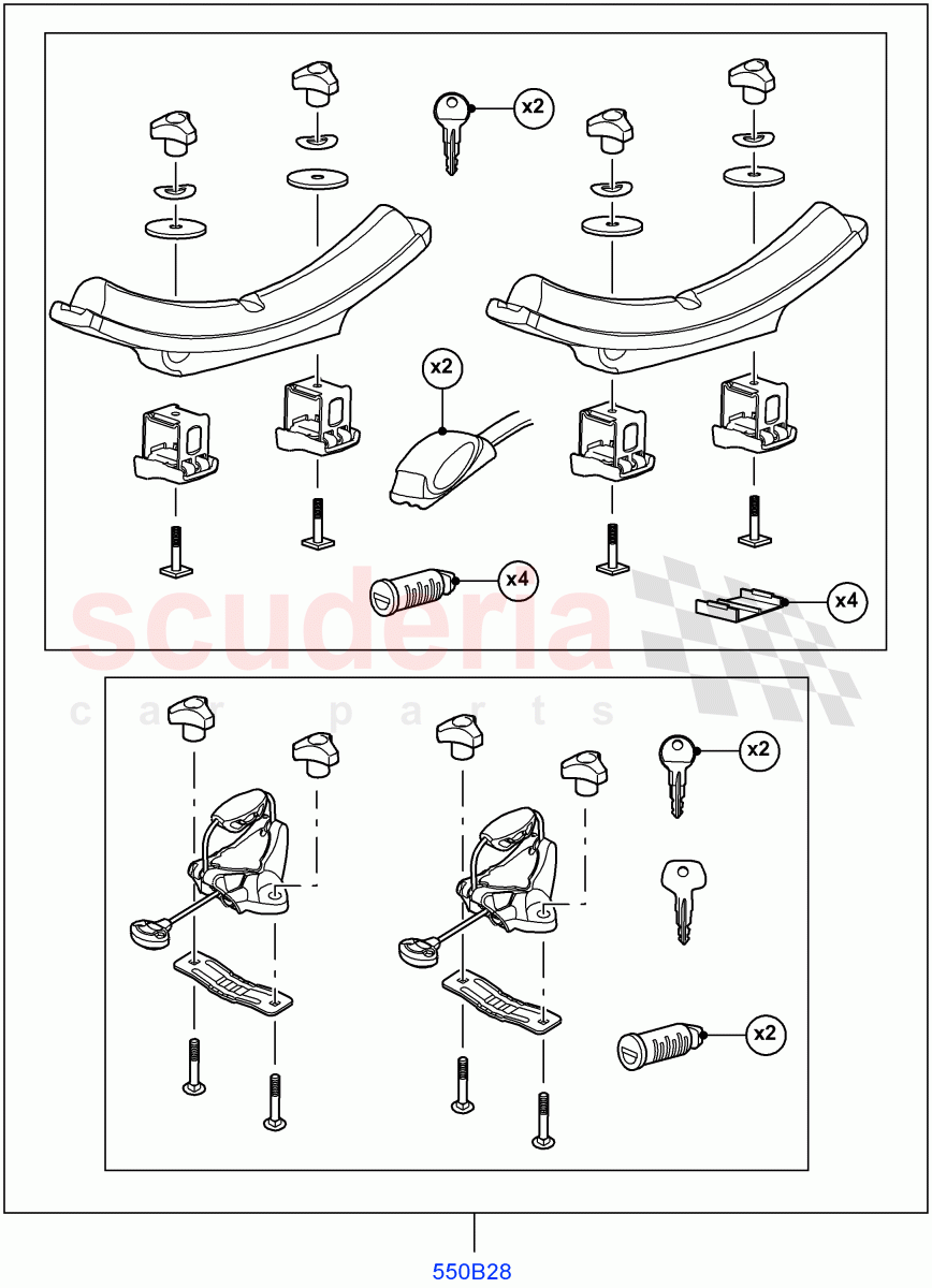 Carriers & Boxes (Canoe Carrier) (Halewood (UK), Itatiaia (Brazil)) of Land Rover Land Rover Discovery Sport (2015+) [2.2 Single Turbo Diesel]