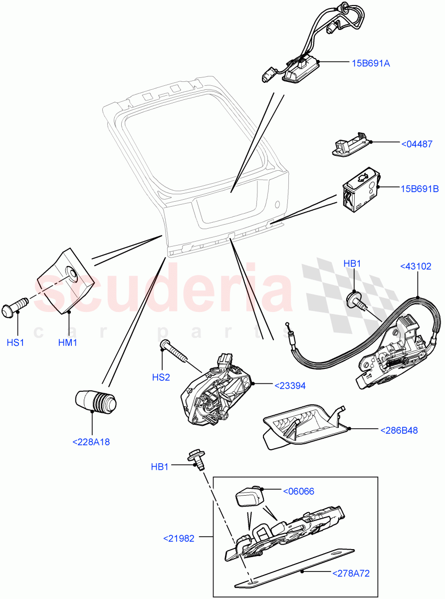 Luggage Compt/Tailgte Lock Controls ((V) FROMCA000001) of Land Rover Land Rover Range Rover Sport (2010-2013) [5.0 OHC SGDI SC V8 Petrol]