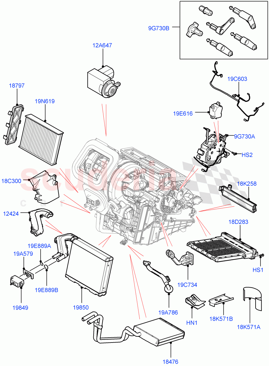 Heater/Air Cond.Internal Components (Main Unit) (Changsu (China)) ((V) FROMKG446857) of Land Rover Land Rover Discovery Sport (2015+) [2.0 Turbo Petrol GTDI]