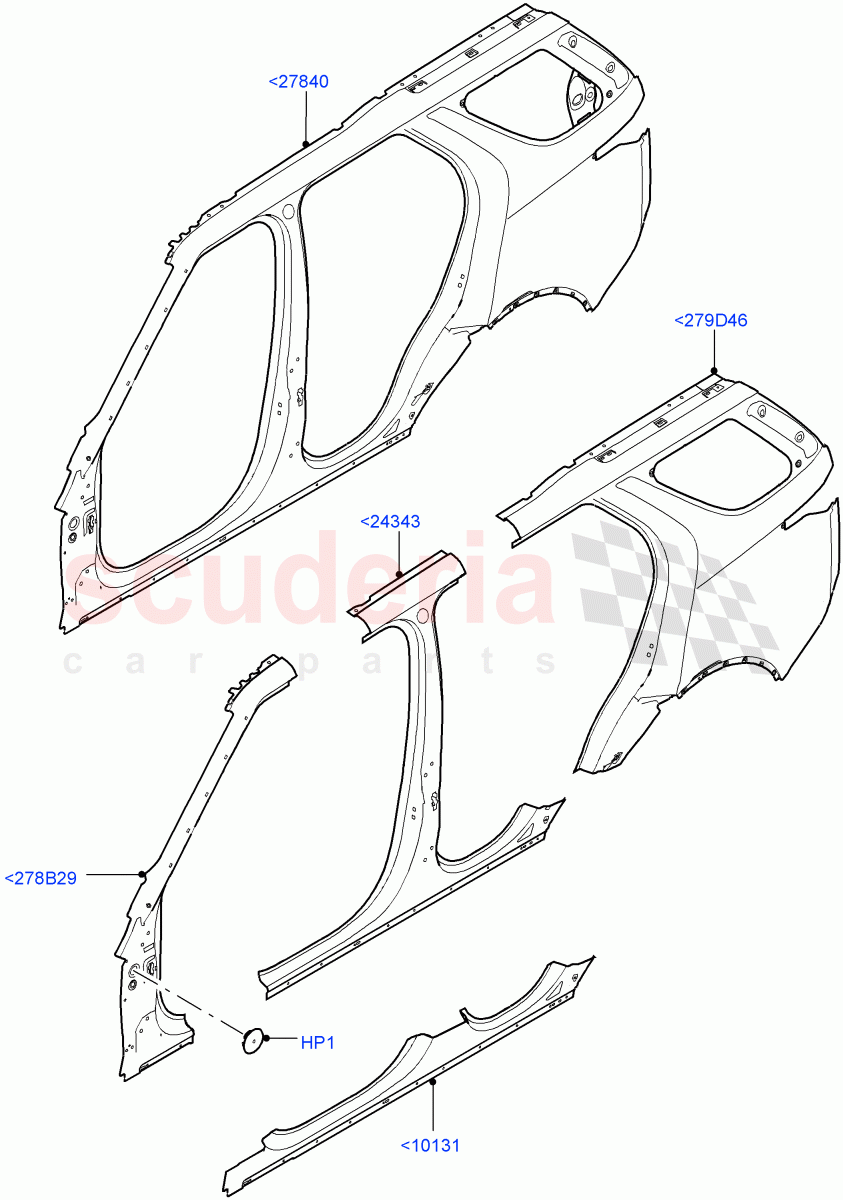 Side Panels - Outer (Solihull Plant Build) ((V) FROMHA000001) of Land Rover Land Rover Discovery 5 (2017+) [2.0 Turbo Petrol AJ200P]