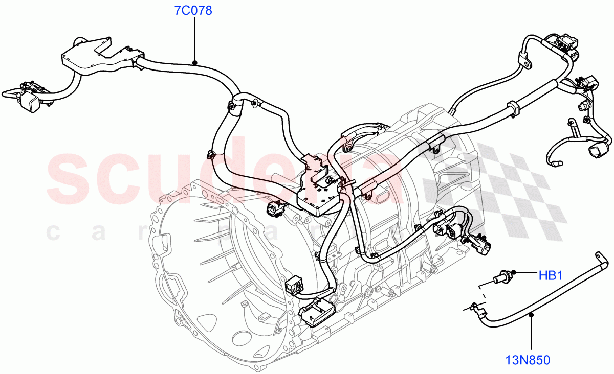 Electrical Wiring - Engine And Dash (Case Assy / Transmission) ((V) FROMAA000001) of Land Rover Land Rover Range Rover Sport (2010-2013) [5.0 OHC SGDI NA V8 Petrol]
