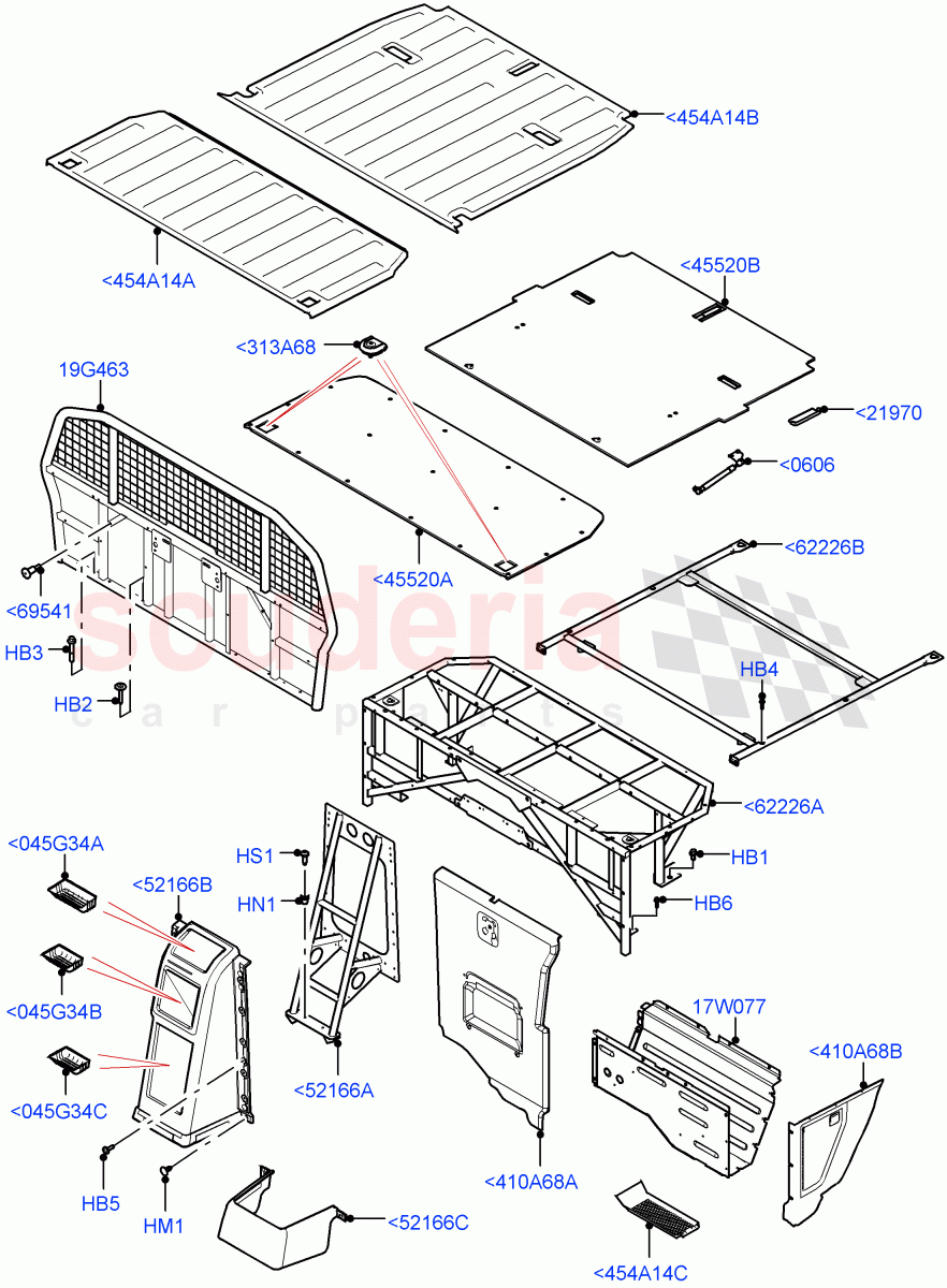 Load Compartment Trim (Nitra Plant Build, Commercial) ((V) FROMM2000001) of Land Rover Land Rover Discovery 5 (2017+) [2.0 Turbo Petrol AJ200P]