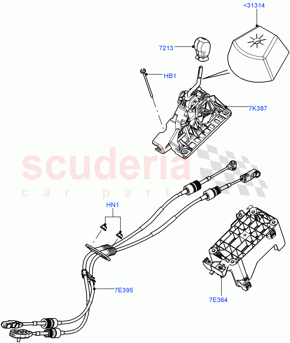 Gear Change Lever - Manual Trans (2.2L CR DI 16V Diesel, 6 Speed Manual Trans M66 - AWD, Halewood (UK), 6 Speed Manual Trans-JLR M66 2WD, 2.0L I4 DSL MID DOHC AJ200) of Land Rover Land Rover Range Rover Evoque (2012-2018) [2.2 Single Turbo Diesel]