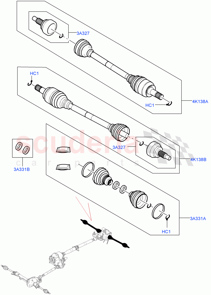 Drive Shaft - Rear Axle Drive (Driveshaft) of Land Rover Land Rover Defender (2020+) [2.0 Turbo Diesel]