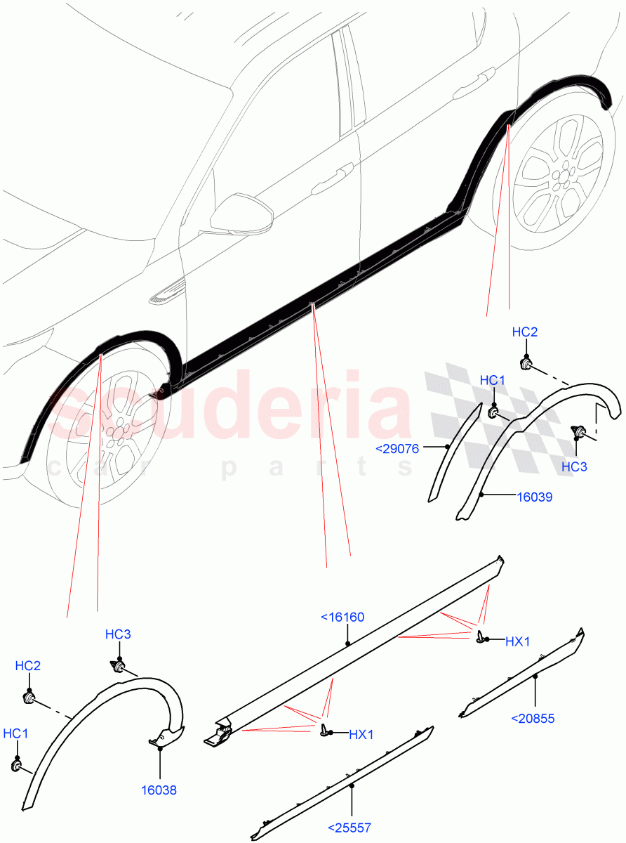 Body Mouldings (Itatiaia (Brazil)) ((V) FROMGT000001) of Land Rover Land Rover Discovery Sport (2015+) [2.0 Turbo Diesel]