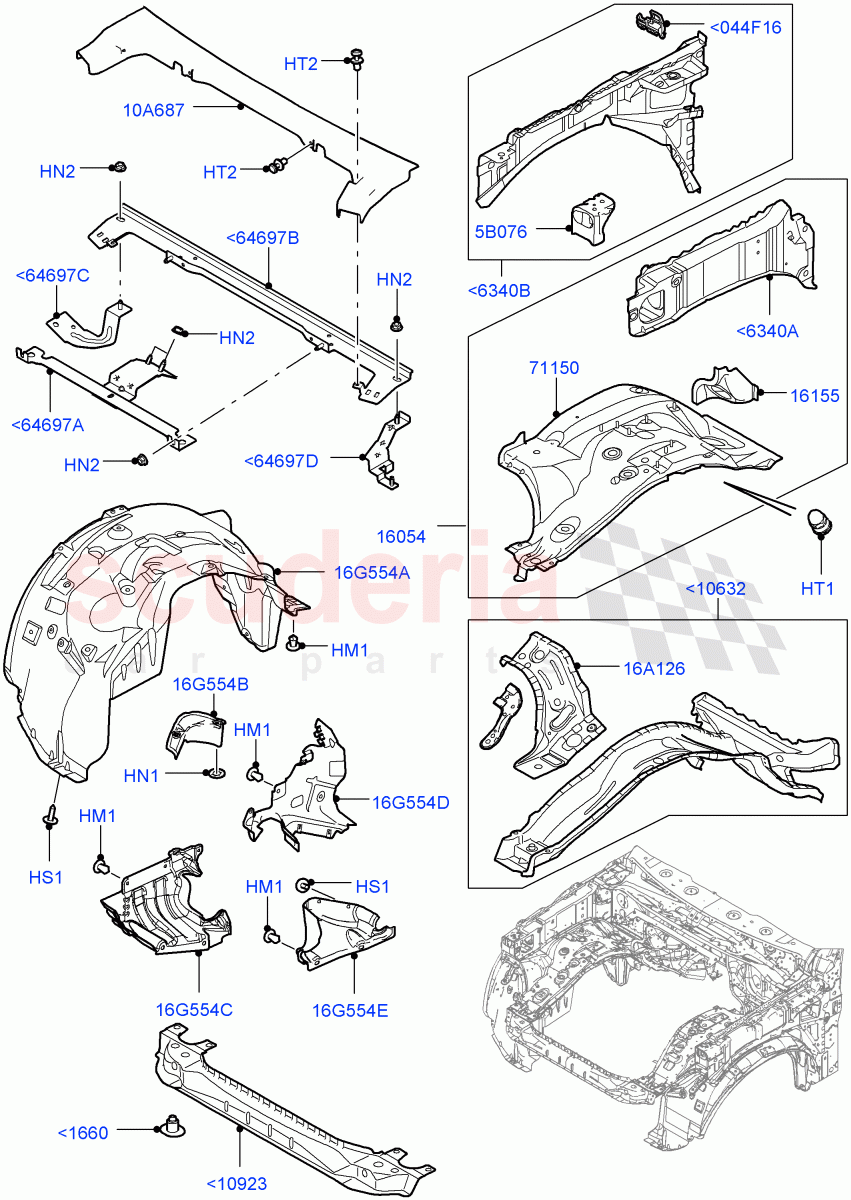 Front Panels, Aprons & Side Members ((V) FROMAA000001) of Land Rover Land Rover Discovery 4 (2010-2016) [2.7 Diesel V6]