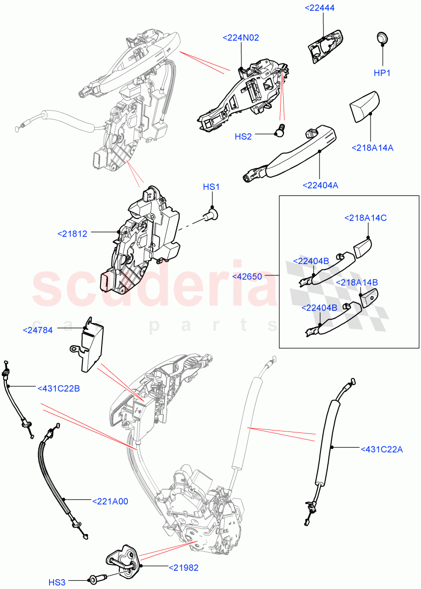 Front Door Lock Controls (2 Door Convertible, Halewood (UK)) of Land Rover Land Rover Range Rover Evoque (2012-2018) [2.0 Turbo Diesel]