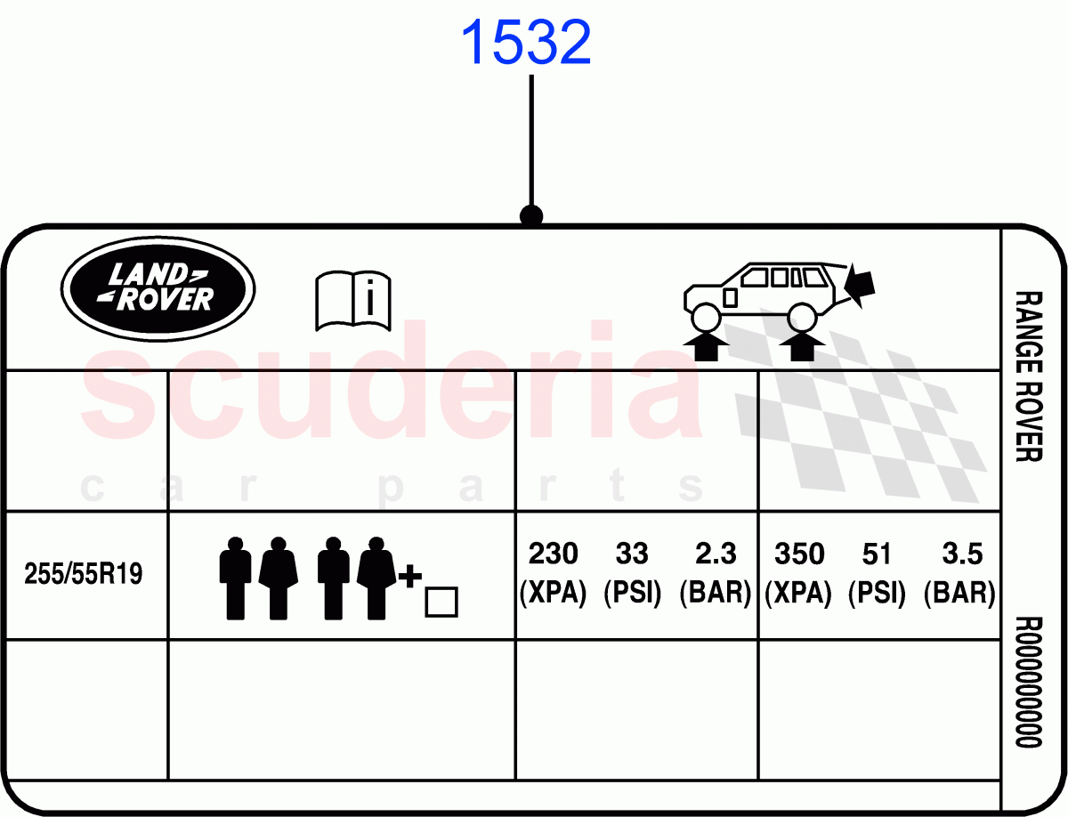 Labels (With B6 Level Armouring) ((V) FROMAA000001) of Land Rover Land Rover Range Rover (2010-2012) [4.4 DOHC Diesel V8 DITC]