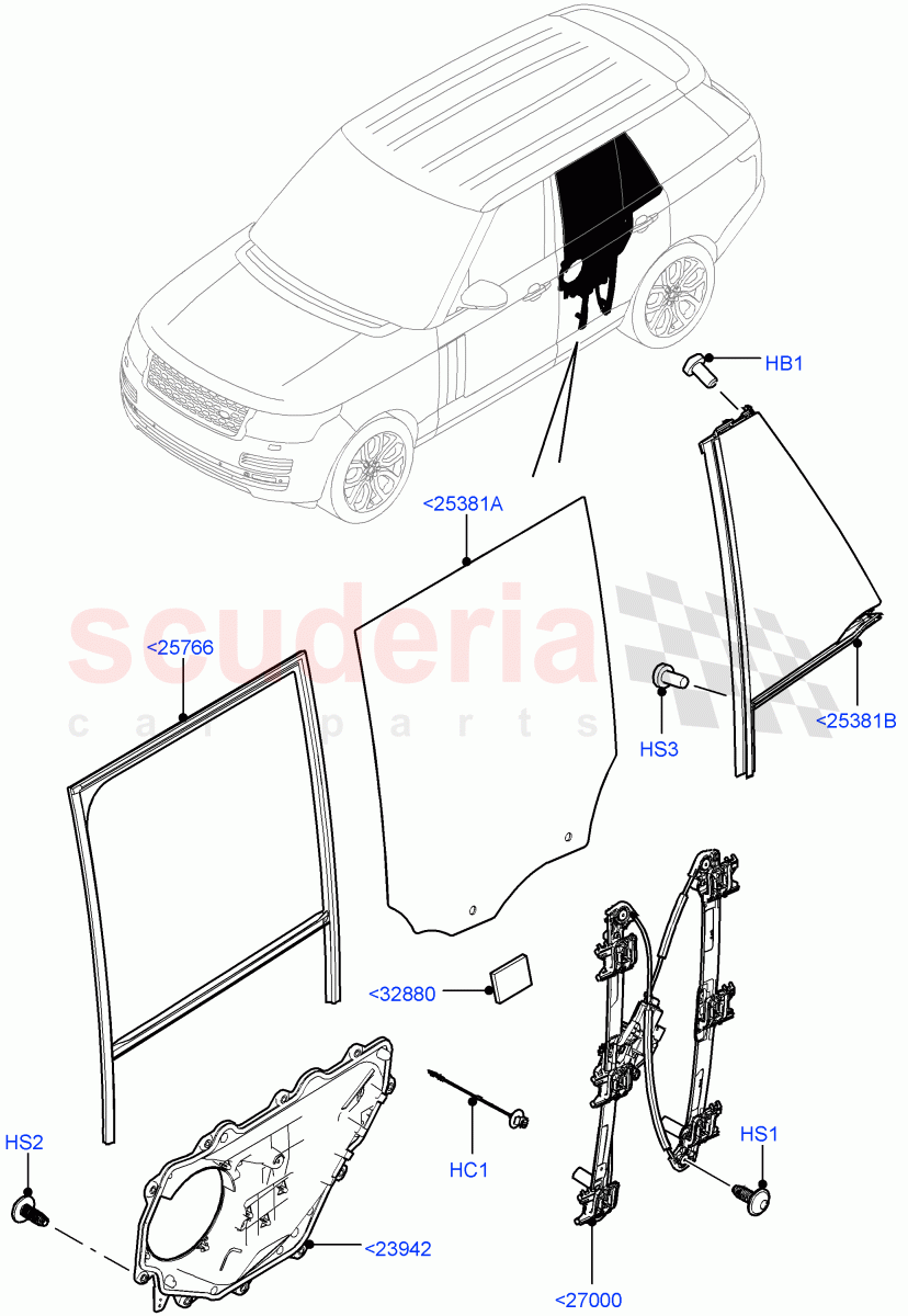 Rear Door Glass And Window Controls of Land Rover Land Rover Range Rover (2012-2021) [2.0 Turbo Petrol GTDI]