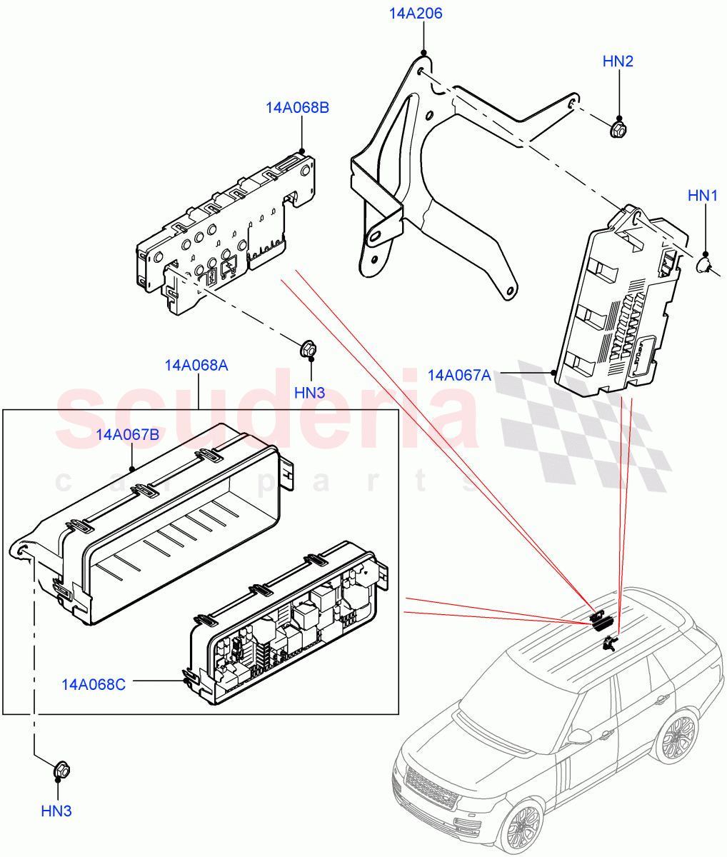 Fuses, Holders And Circuit Breakers (Rear) of Land Rover Land Rover Range Rover (2012-2021) [3.0 DOHC GDI SC V6 Petrol]