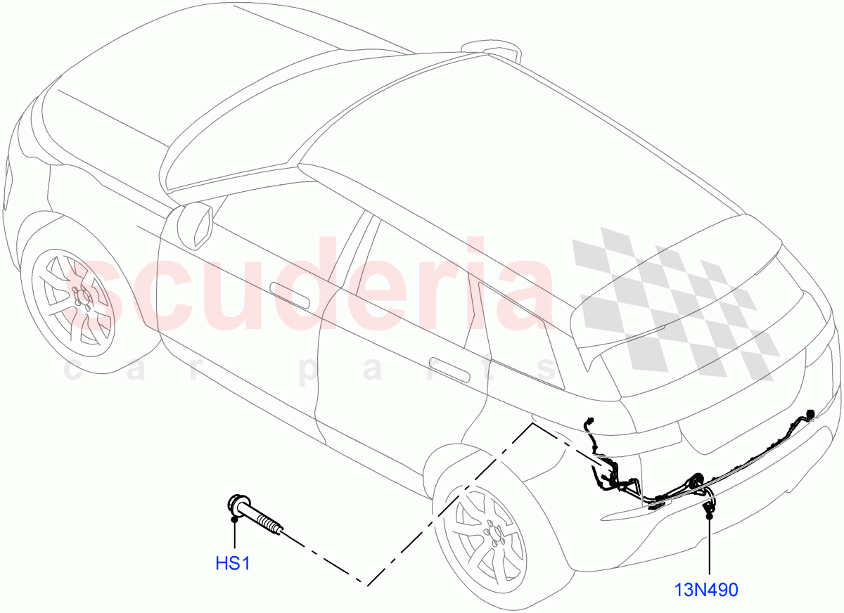 Electrical Wiring - Body And Rear (Towing) (Itatiaia (Brazil), Tow Hitch Man Detachable Swan Neck, Tow Hitch Receiver NAS, Tow Hitch Elec Deployable Swan Neck, Tow Hitch Receiver 12 Pin Elec) of Land Rover Land Rover Range Rover Evoque (2019+) [2.0 Turbo Diesel AJ21D4]