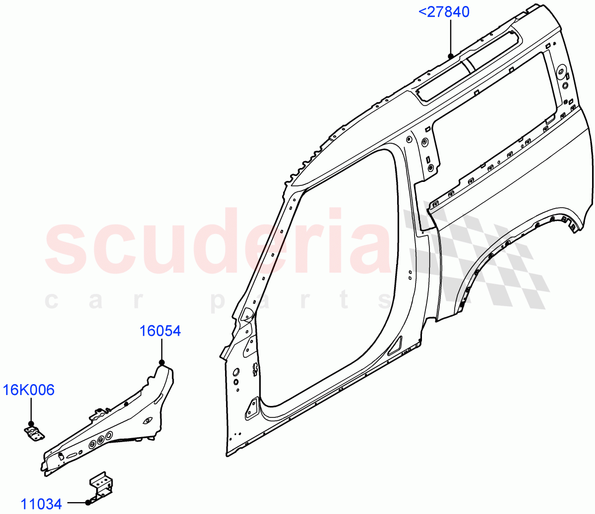 Side Panels - Outer (Short Wheelbase) of Land Rover Land Rover Defender (2020+) [2.0 Turbo Petrol AJ200P]