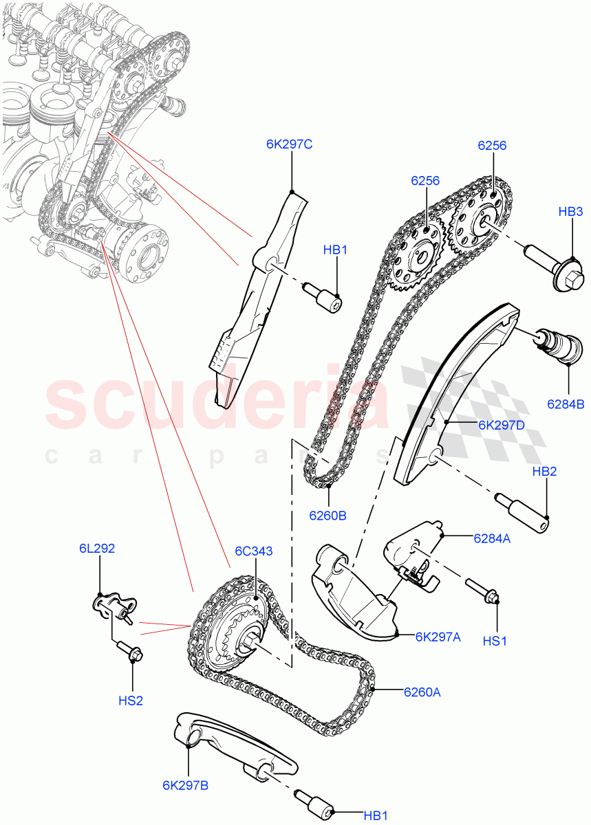 Timing Gear (3.0L AJ20D6 Diesel High) ((V) FROMLA000001) of Land Rover Land Rover Range Rover Sport (2014+) [3.0 I6 Turbo Diesel AJ20D6]
