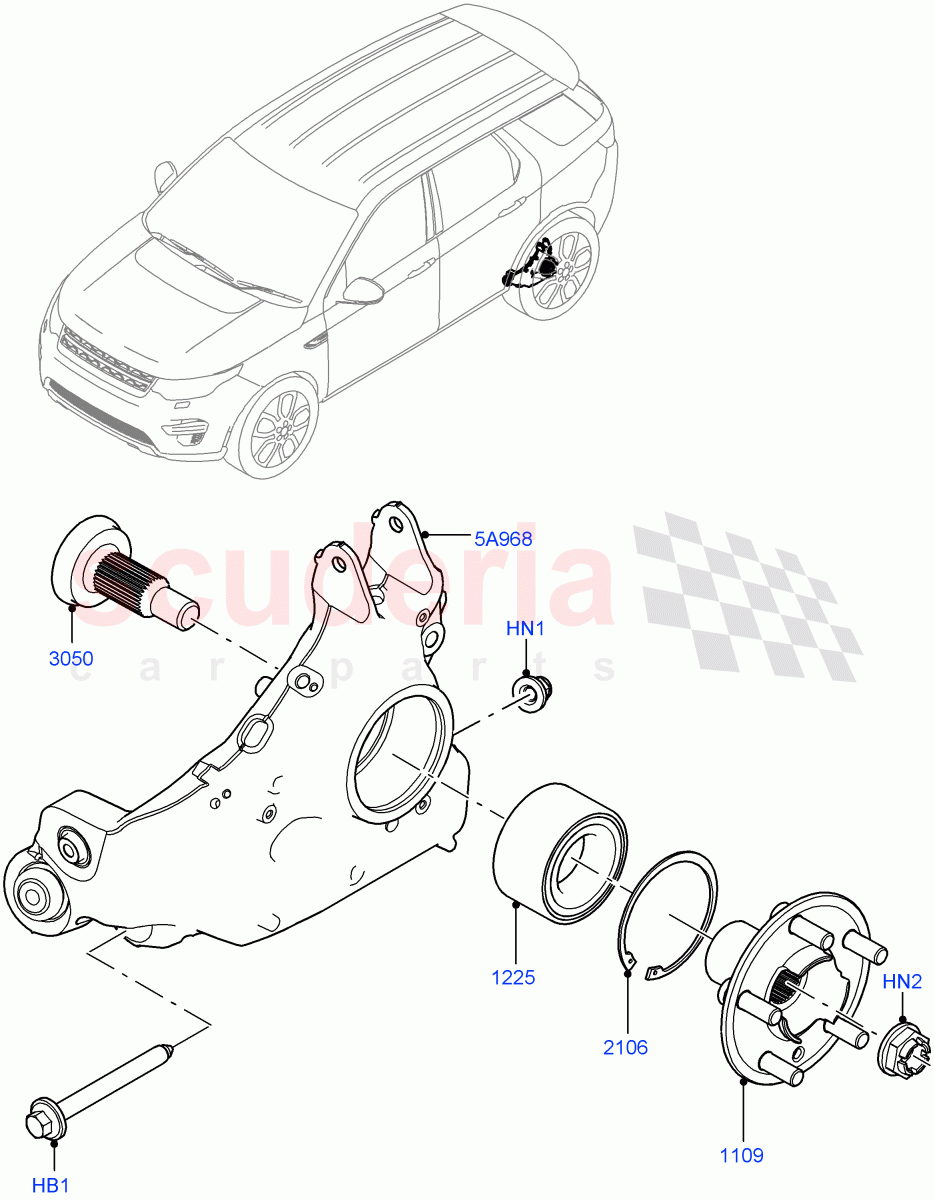 Rear Knuckle And Hub (Halewood (UK)) ((V) FROMLH000001) of Land Rover Land Rover Discovery Sport (2015+) [2.0 Turbo Diesel AJ21D4]