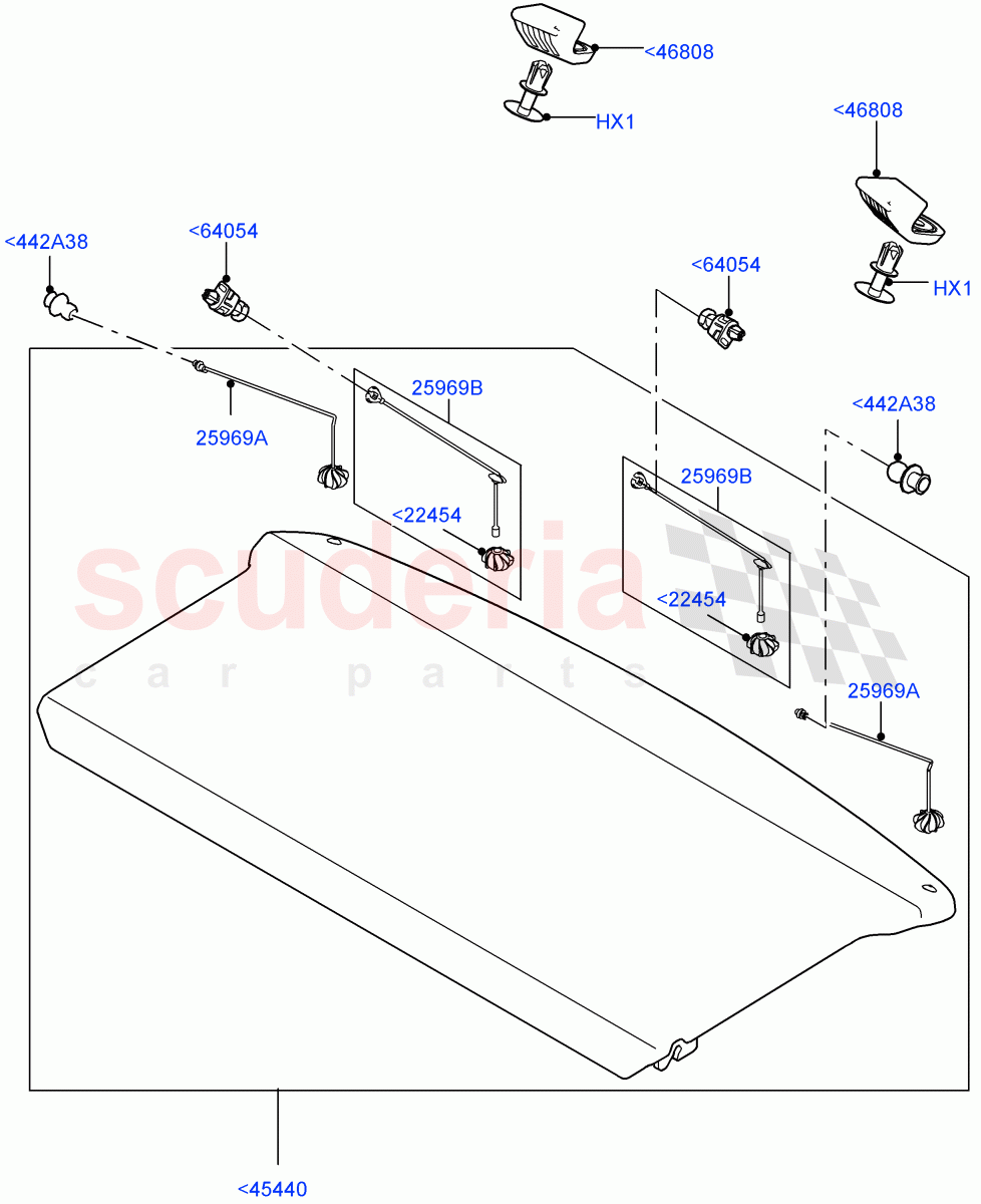 Load Compartment Trim (Package Tray) (3 Door, Halewood (UK), 5 Door) of Land Rover Land Rover Range Rover Evoque (2012-2018) [2.2 Single Turbo Diesel]