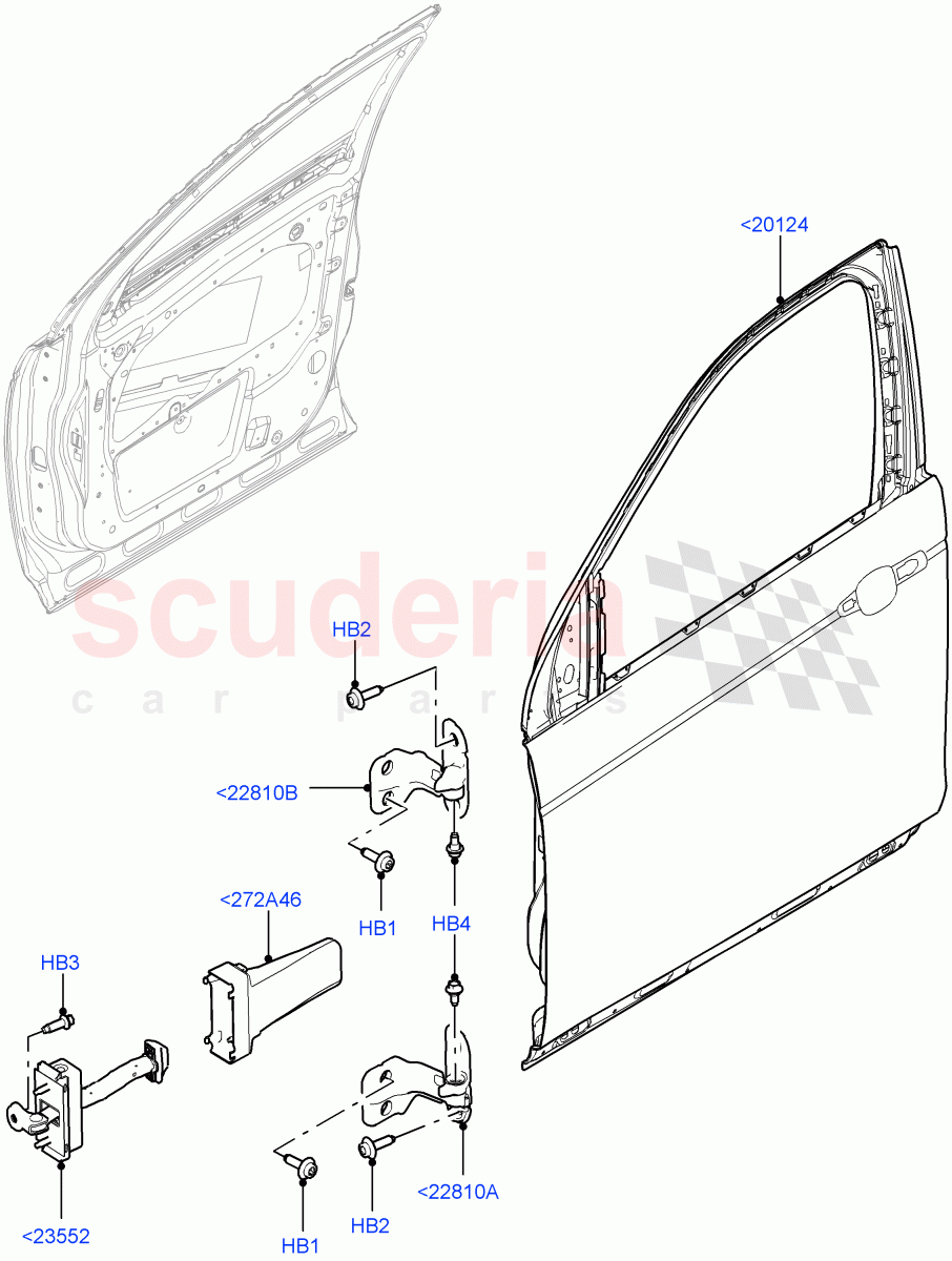 Front Doors, Hinges & Weatherstrips (Weatherstrips And Seals) (Itatiaia (Brazil)) ((V) FROMGT000001) of Land Rover Land Rover Discovery Sport (2015+) [2.2 Single Turbo Diesel]