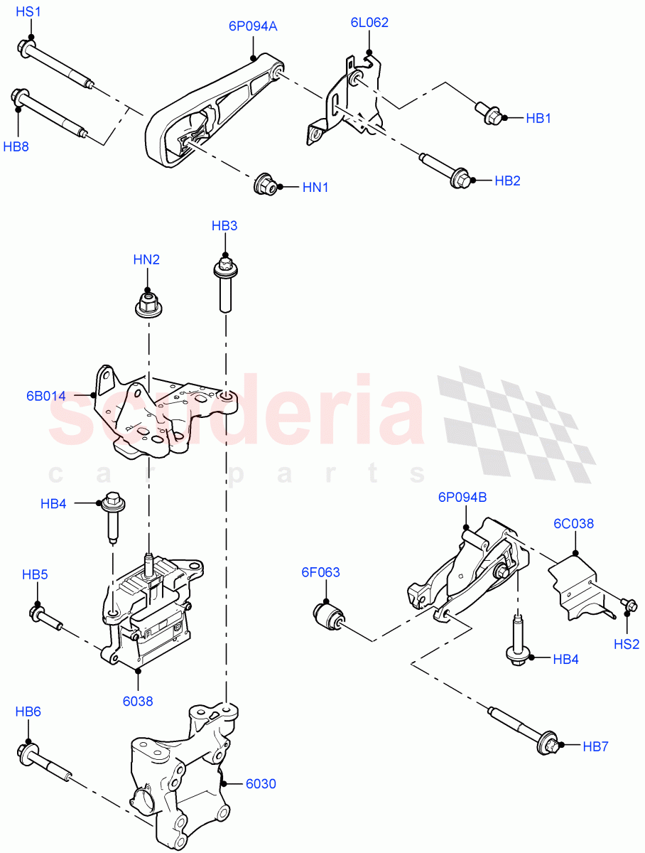 Engine Mounting (2.0L AJ20P4 Petrol High PTA, Changsu (China), 2.0L AJ20P4 Petrol Mid PTA, 2.0L AJ20P4 Petrol E100 PTA) ((V) FROMKG446857) of Land Rover Land Rover Discovery Sport (2015+) [2.2 Single Turbo Diesel]
