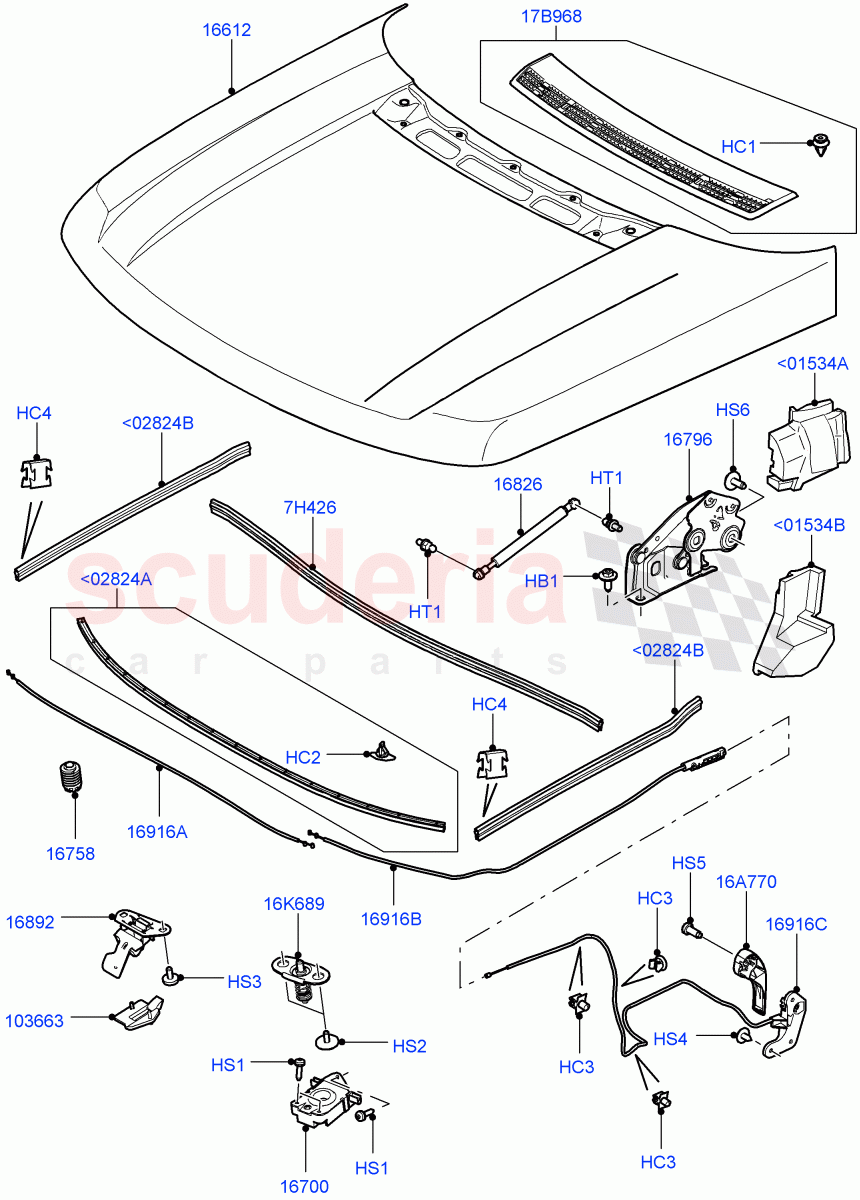 Hood And Related Parts ((V) FROMAA000001) of Land Rover Land Rover Range Rover (2010-2012) [4.4 DOHC Diesel V8 DITC]